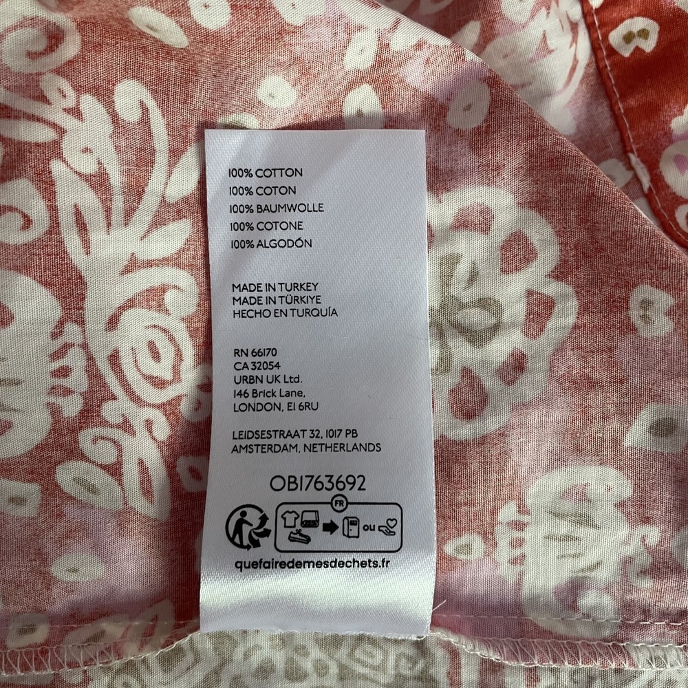 Maeve Babydoll Flutter Sleeve Printed Midi Dress Sz S Boho Chic Cottage Pockets - Picture 8 of 11